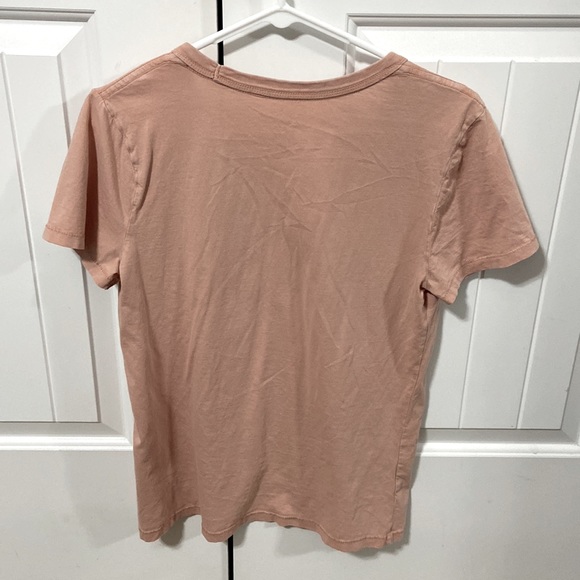 Womens size small peach/salmon colored v neck tee - Picture 2 of 2